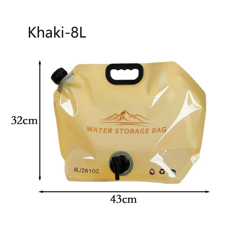 Bolsa de almacenamiento de agua portátil, plegable, para deportes al aire libre, Camping, grifo de escalada de montaña de gran capacidad, bolsa de agua de plástico