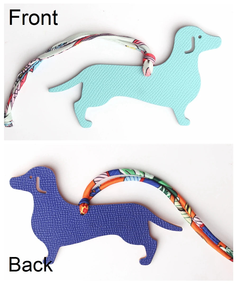 Llavero con doble cara de piel auténtica de grano completo de cocodrilo, gato de la suerte, cachorro, perro, caballo, mochila, colgante, Animal, bolso de mujer