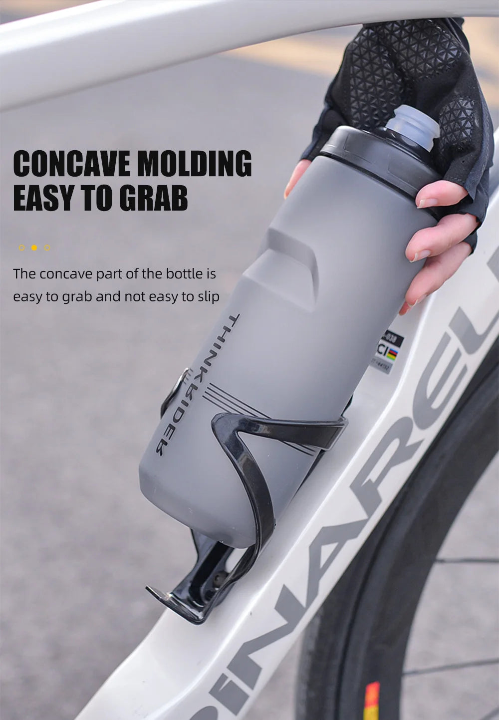 ThinkRider-botella de agua para bicicleta de montaña y carretera, botella de plástico portátil de gran capacidad para deportes al aire libre, 620ml/750ml