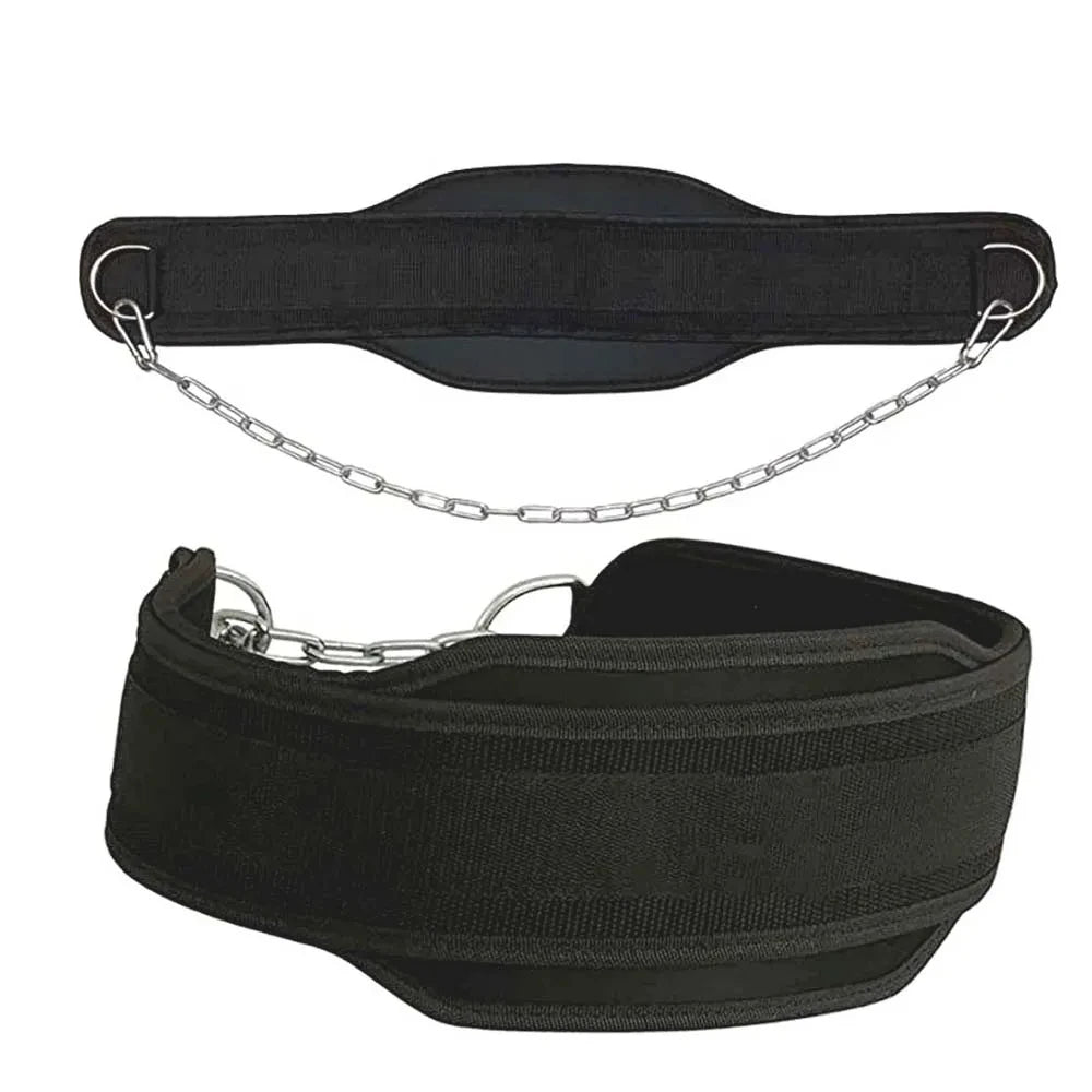 Cinturón de inmersión para levantamiento de pesas, cinturón de gimnasio de neopreno con cadena para Fitness, culturismo, entrenamiento de fuerza, correa de cintura de carga