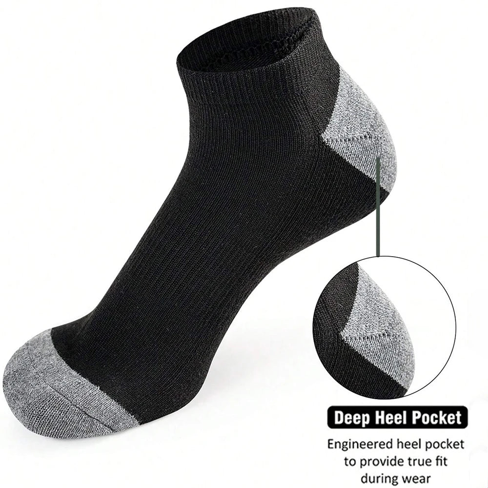 10 pares de calcetines cómodos y transpirables que absorben el sudor a prueba de olores calcetines de Color sólido de corte bajo adecuados para actividades al aire libre