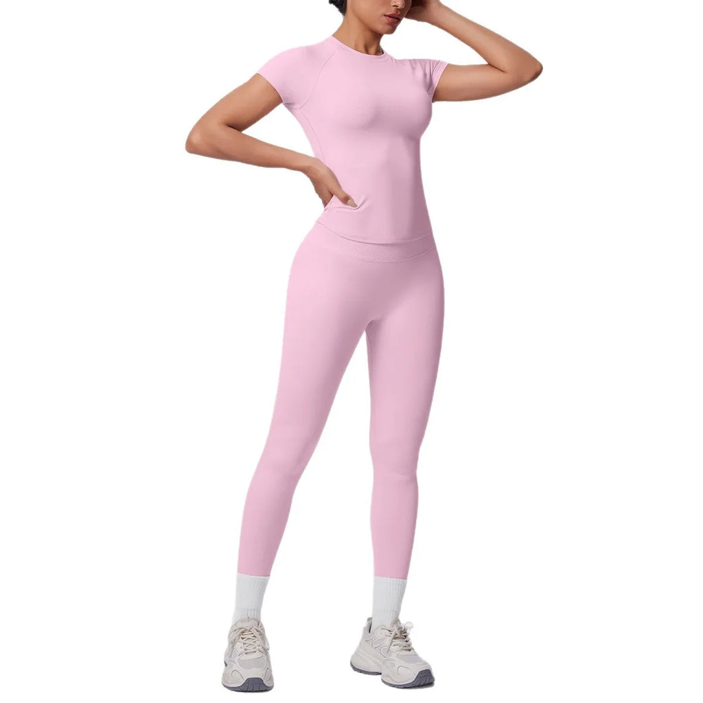 Conjunto Deportivo de Yoga para Mujer, Conjunto de Dos Piezas, Pantalones y Top, Traje Deportivo para Gimnasio, Yoga y Entrenamiento