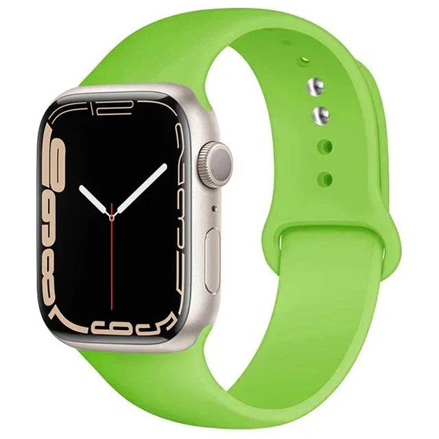 Correa de silicona para Apple Watch, 46mm, 44mm, 45mm, 40mm, 41mm, 42-38mm, 49mm, pulsera deportiva iwatch series 11 10 9 8 7 6 5 SE Ultra3