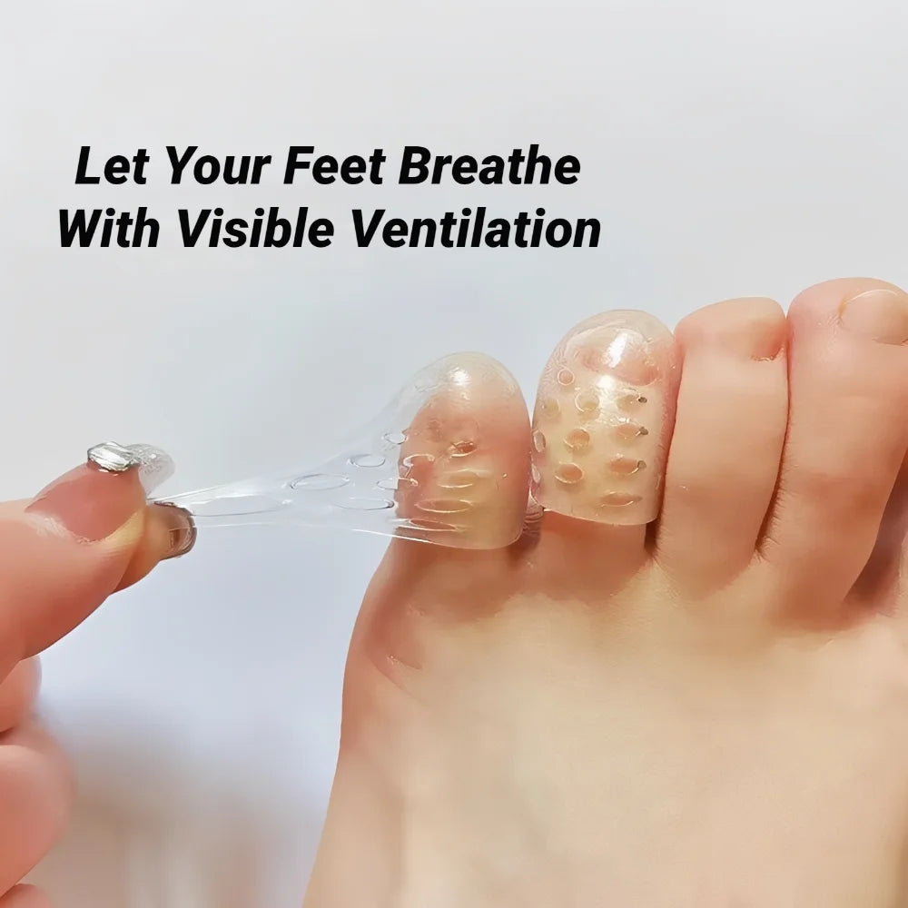 Protectores de dedos de silicona transparentes y transpirables de alta elasticidad, previenen ampollas, callos y durezas, cuidado de los pies antifricción