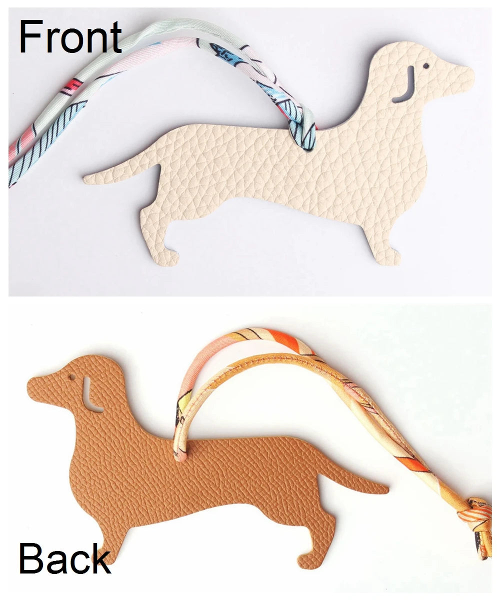 Llavero con doble cara de piel auténtica de grano completo de cocodrilo, gato de la suerte, cachorro, perro, caballo, mochila, colgante, Animal, bolso de mujer