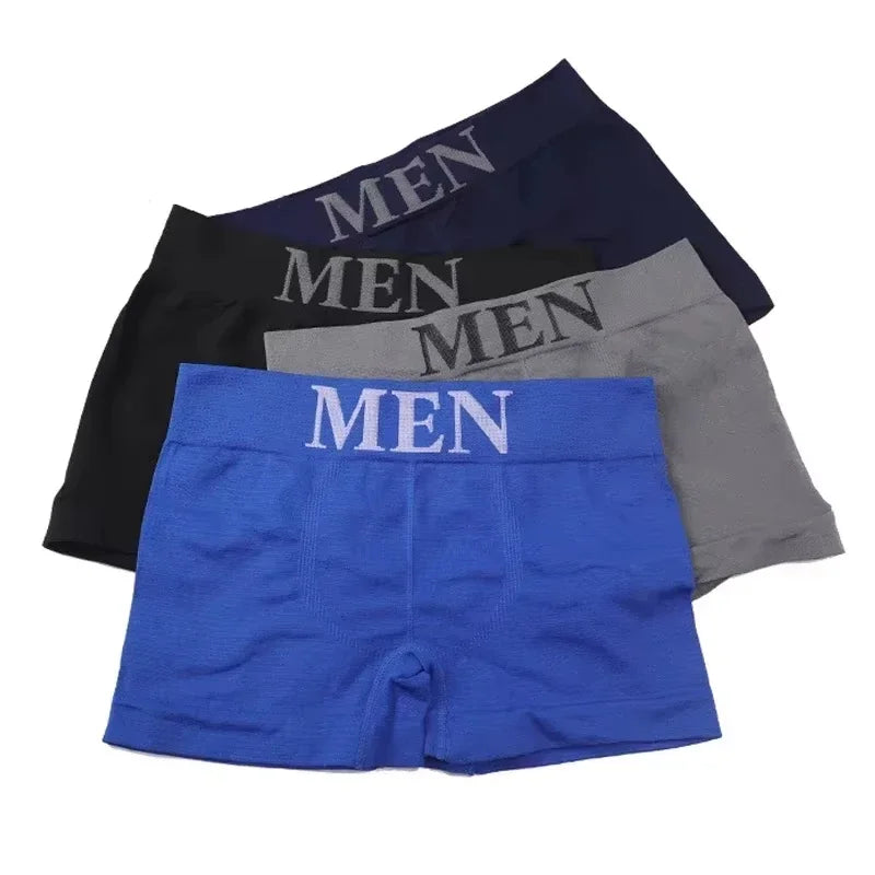 Calzoncillos tipo bóxer para hombre, ropa interior transpirable de alta elasticidad, pantalones cortos elásticos de algodón suave, bragas cómodas de color liso, 5 uds.