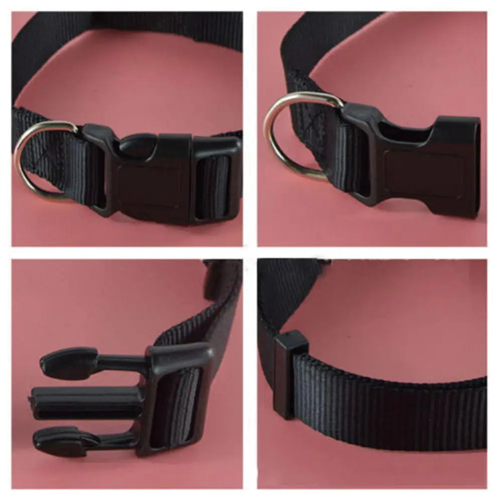 Collar ajustable de nailon de seguridad para perros, cachorros, gatos y mascotas, hebilla de liberación rápida separable, suministros para perros