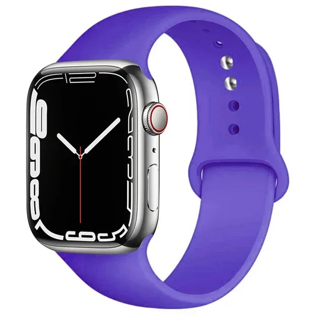 Correa de silicona para Apple Watch, 46mm, 44mm, 45mm, 40mm, 41mm, 42-38mm, 49mm, pulsera deportiva iwatch series 11 10 9 8 7 6 5 SE Ultra3
