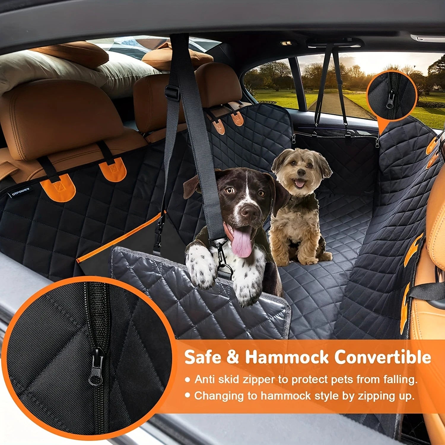 Funda para asiento de coche para perros, funda para asiento de mascotas, hamaca 600D, resistente, a los arañazos, antideslizante, duradera, suave, para asiento trasero de coches