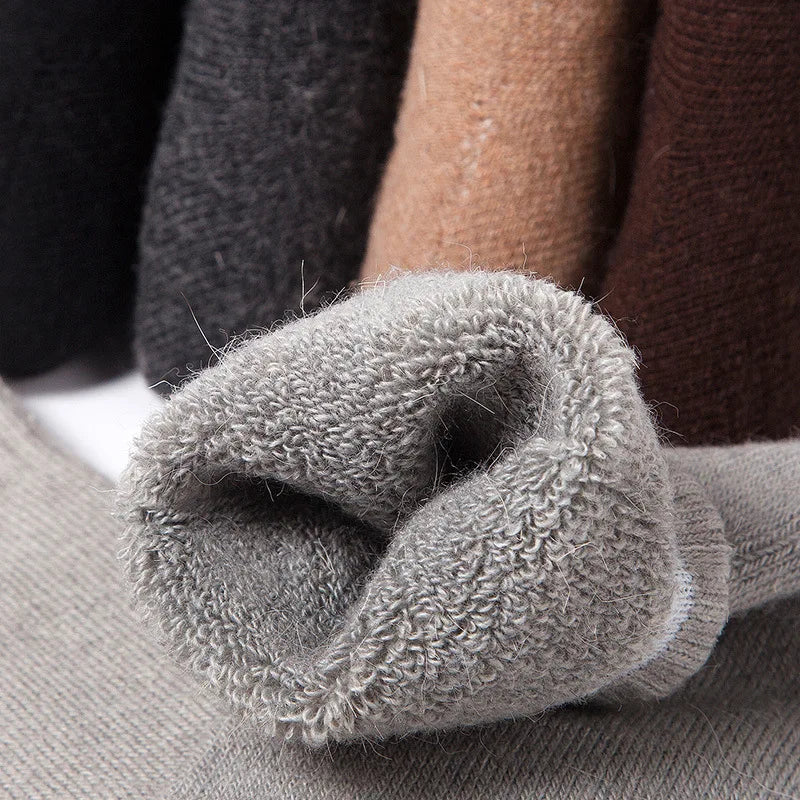 2025 nuevos calcetines cálidos súper gruesos de invierno, calcetines de lana para hombres y mujeres, calcetines sólidos, calcetines de lana Merino contra la nieve fría, calcetines Terry