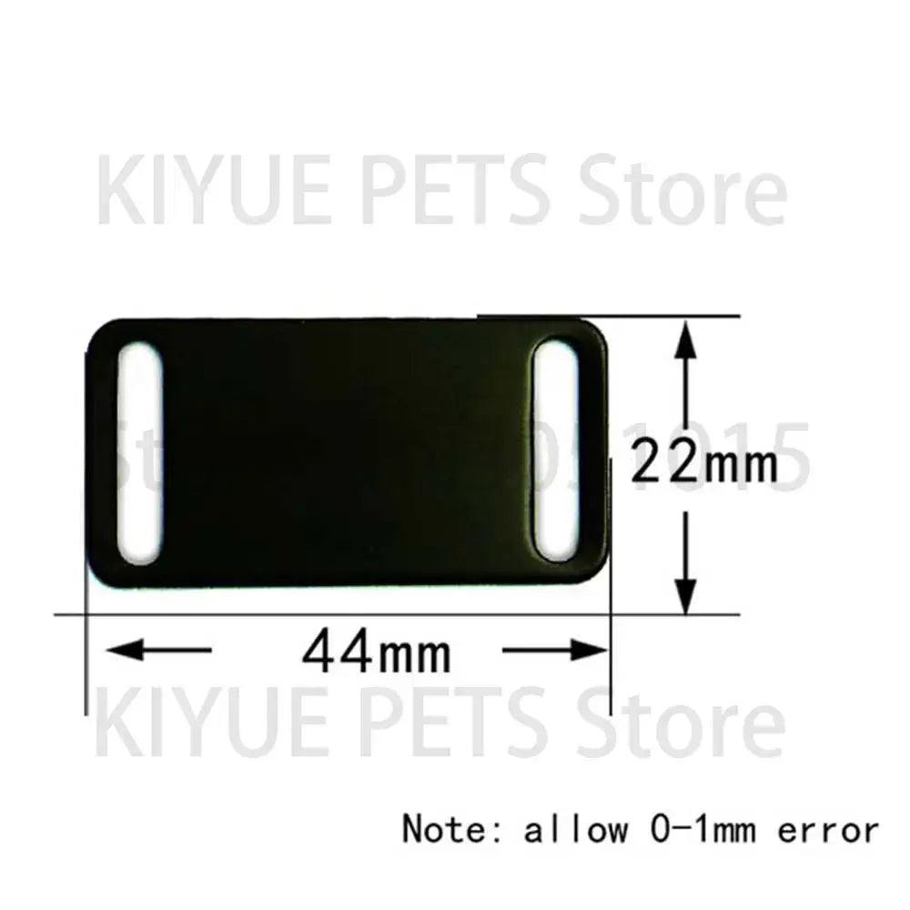 Etiqueta de identificación personalizada para mascotas, placa de identificación de aluminio negra de 44mm x 22mm.
