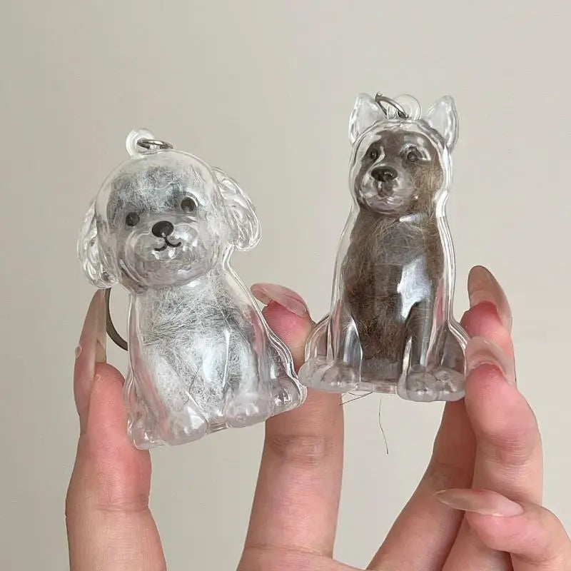 Cápsula de recuerdo de pelo de perro transparente, bolsa elegante, colgante, almacenamiento único, regalo, decoración conmemorativa