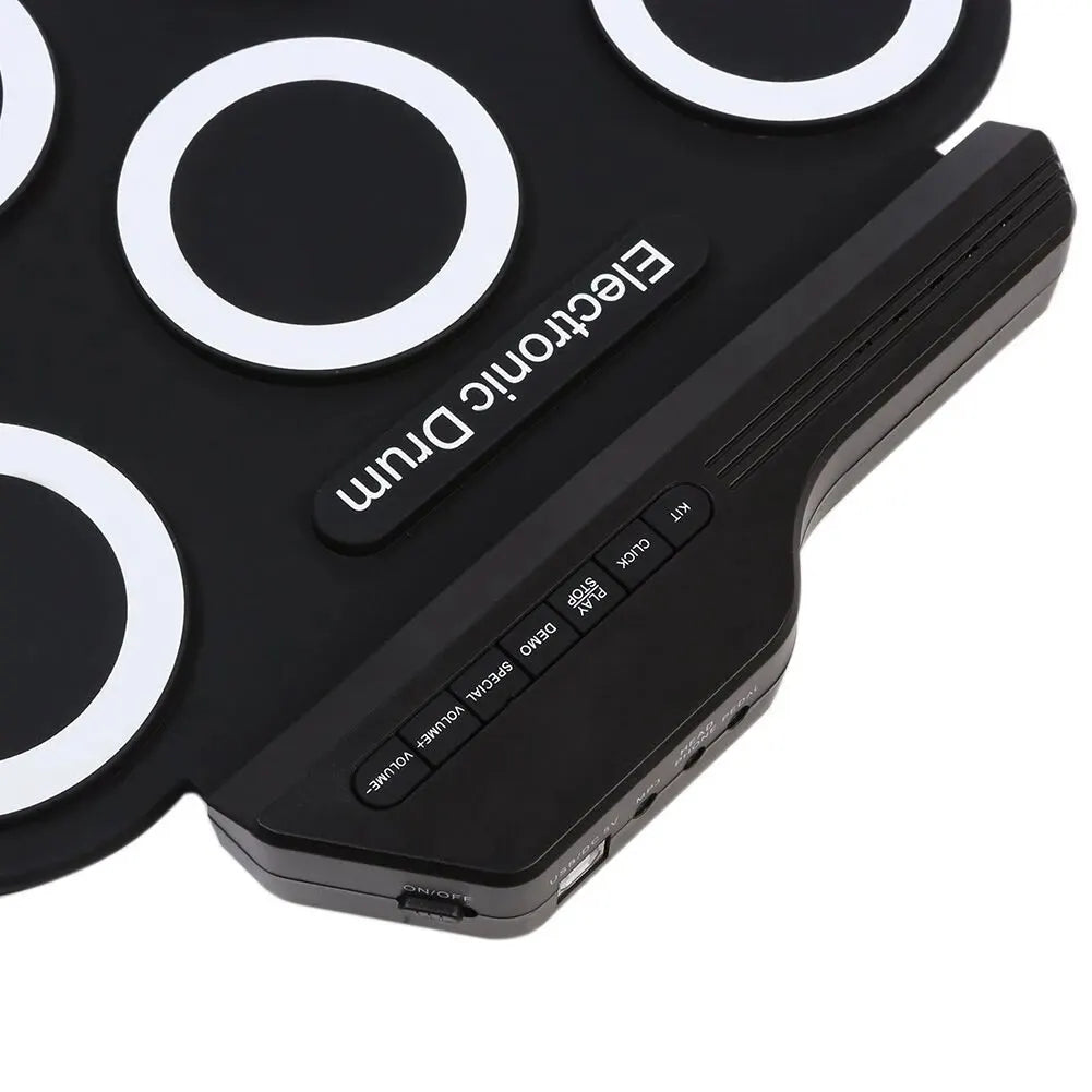 Rollo de mano de silicona plegable, tambor electrónico USB, Kit de almohadilla de práctica portátil con baquetas, Pedal de sostenido, novedad de 2022