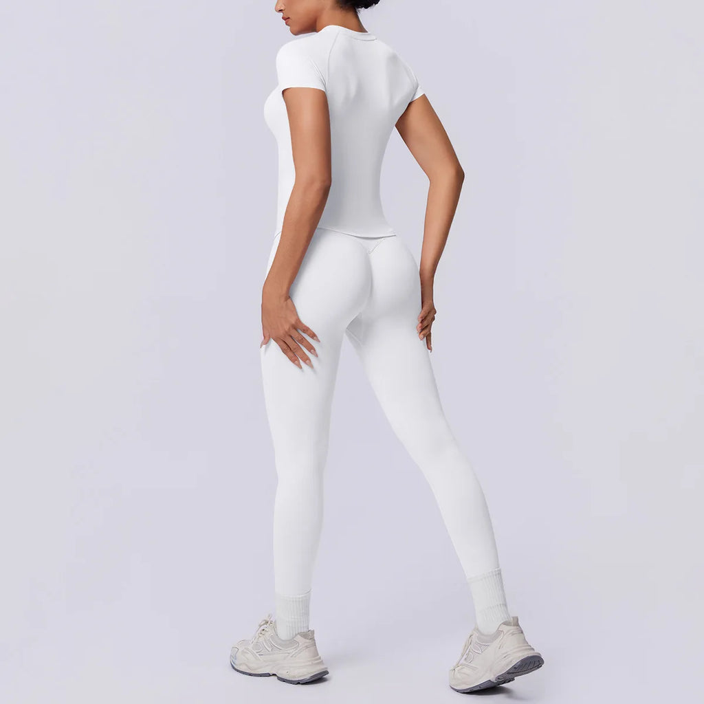 Conjunto Deportivo de Yoga para Mujer, Conjunto de Dos Piezas, Pantalones y Top, Traje Deportivo para Gimnasio, Yoga y Entrenamiento