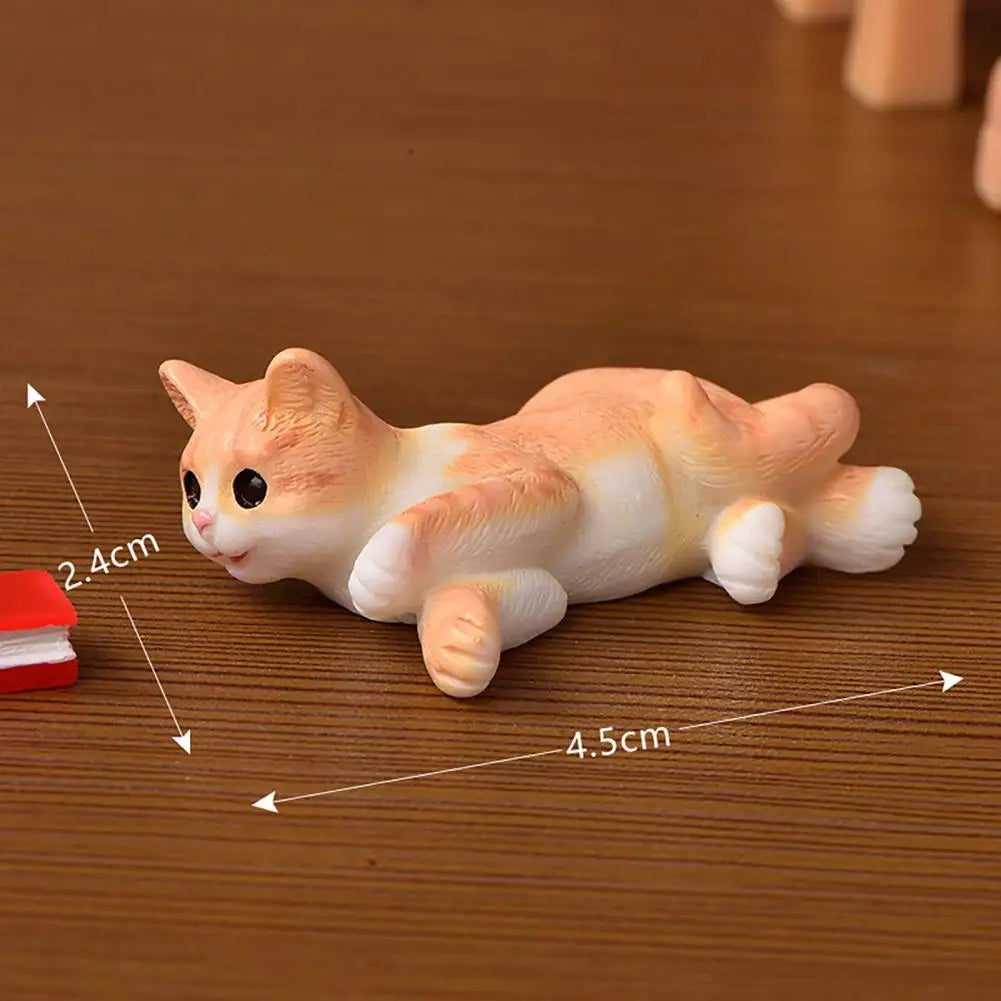 Mini adorno de gato Kawaii, estatua de gatito de jardín, regalo para niños, miniaturas, familia de gatos, figuritas decorativas, artesanías de gatos bonitos