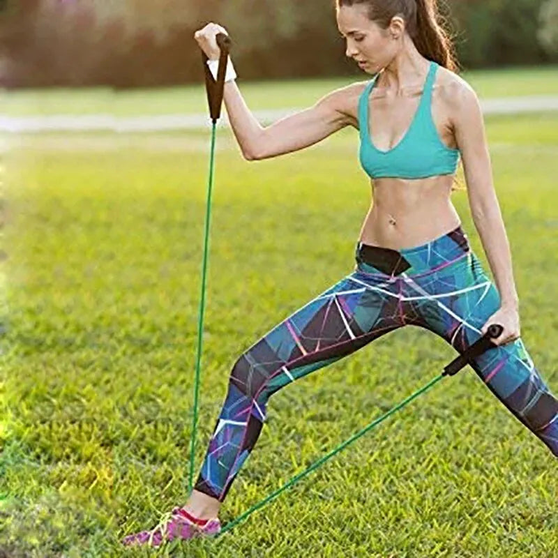 Bandas de resistencia con asas, bandas de ejercicio, bandas de entrenamiento con asas para hombres y mujeres, equipo de entrenamiento de fuerza en casa