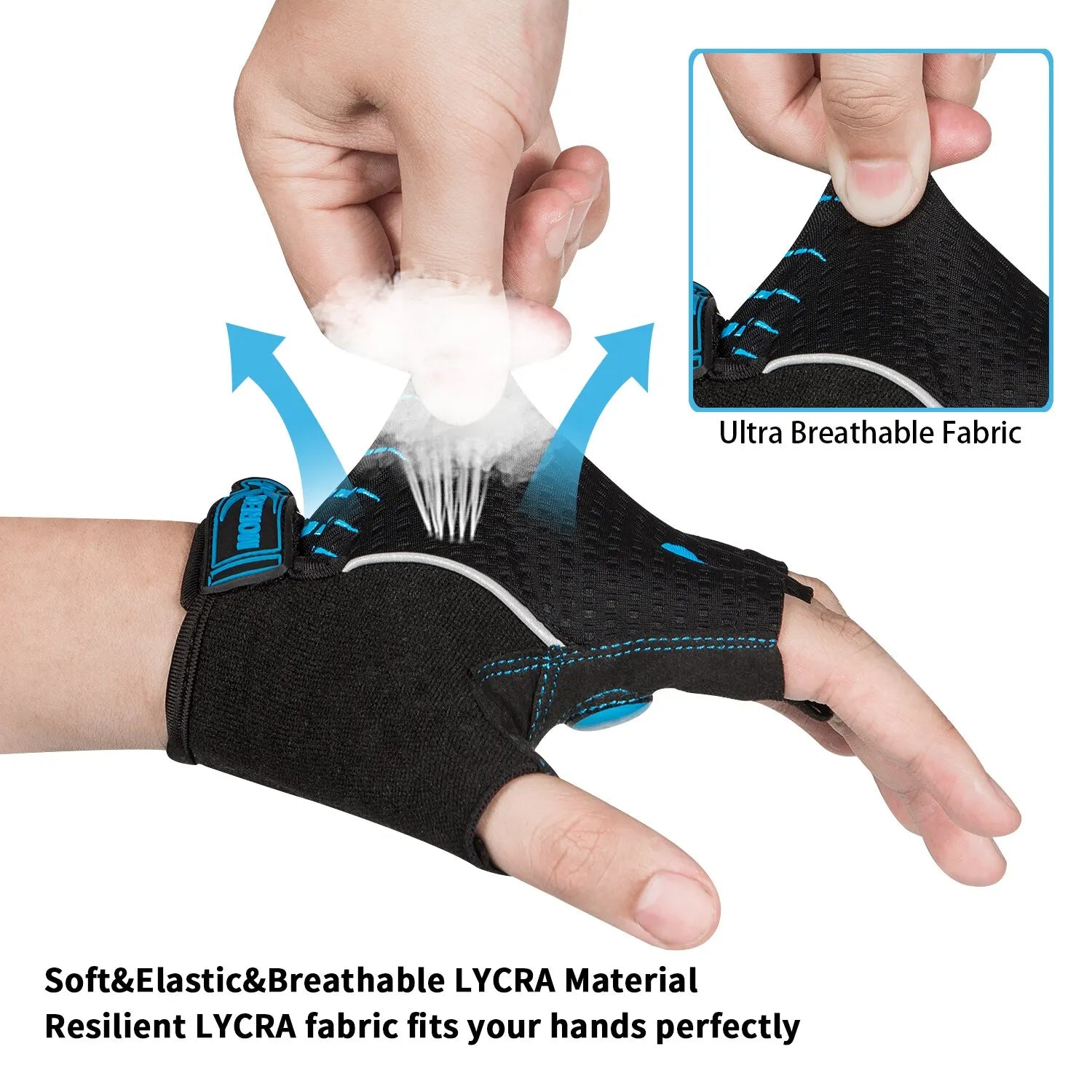 MOREOK Guantes de ciclismo, guantes de bicicleta transpirables, almohadillas de gel de 5 mm, guantes antideslizantes para bicicleta de montaña, guantes de ciclismo de carretera MTB para hombres y mujeres