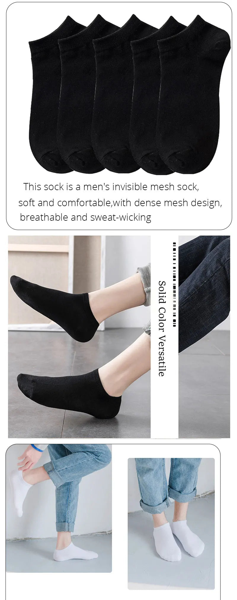 Calcetines tobilleros de corte bajo para hombre y mujer, medias tobilleras finas, transpirables, antiolor, absorbentes de sudor, 10 pares