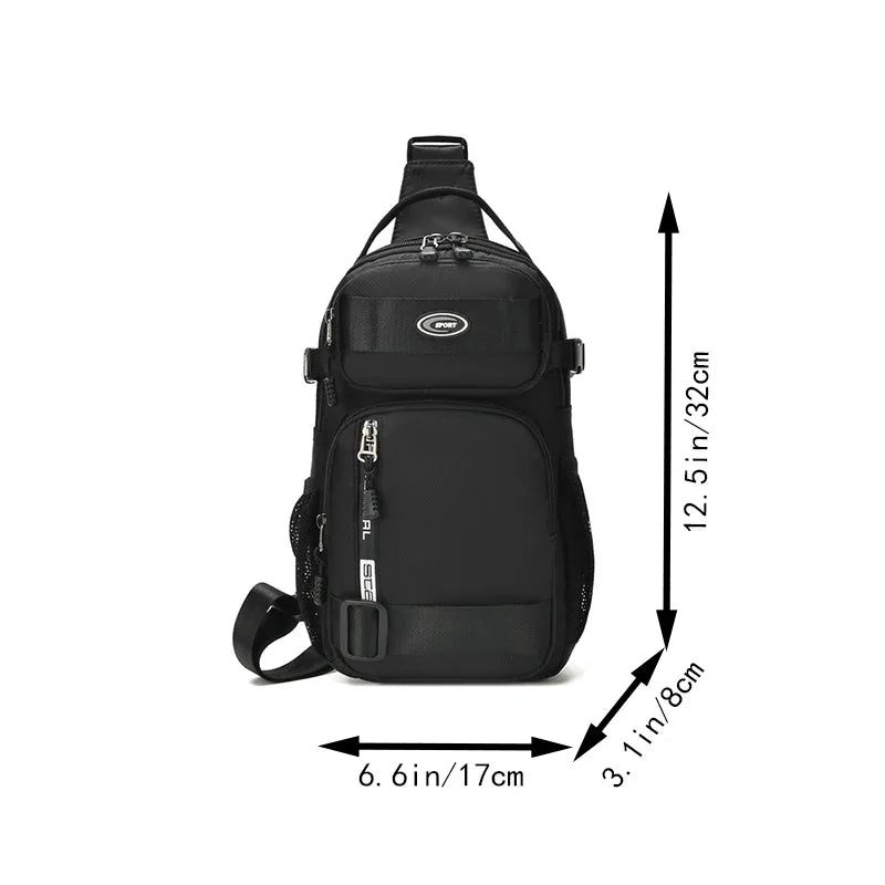Mochila de montar para hombre, bolso de pecho para hombre, bolso de hombro informal para hombre, bolso cruzado ligero y de gran capacidad