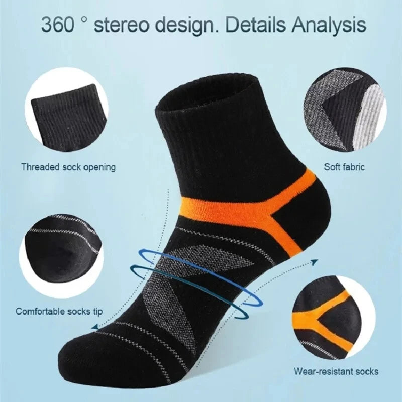 Lote de 3/5/10/20 pares de calcetines deportivos negros para hombre, calcetines informales para correr, Otoño Invierno, calcetines transpirables de alta calidad para hombre