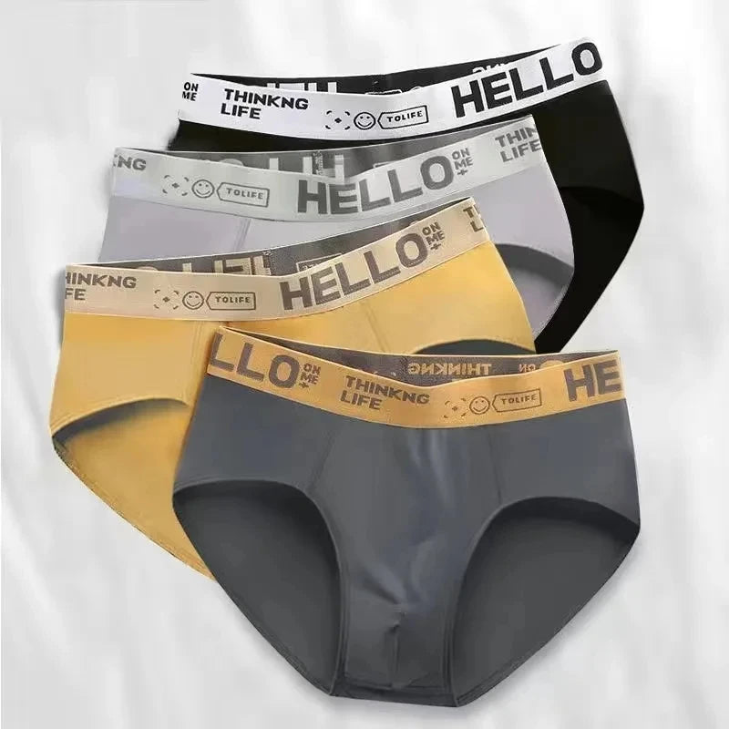 4 unids/lote de calzoncillos Para Hombre, ropa interior Para Hombre, pantalones cortos sexis, bragas Para Hombre, calzoncillos elásticos transpirables Para Hombres de gran tamaño