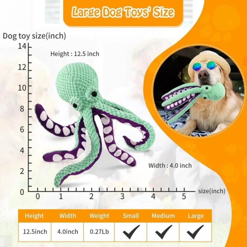 Juguete grande para perros de peluche chirriante, juguete masticable de tela suave para todos los tamaños de perros, recompensa de entrenamiento y regalo