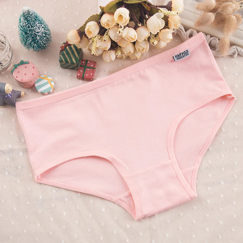 7 unids/lote de ropa interior de talla grande, bragas de algodón para mujer, lencería Sexy, pantalones cortos, ropa interior, bragas sólidas, M-4XL íntima femenina