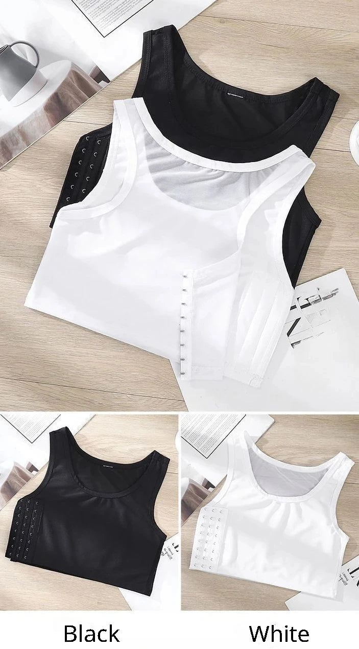 Carpeta de pecho transpirable para mujer, chaleco corto con hebilla lateral, Tops, carpeta de pecho, ropa interior, camisetas sin mangas, vendaje envolvente para el pecho inalámbrico
