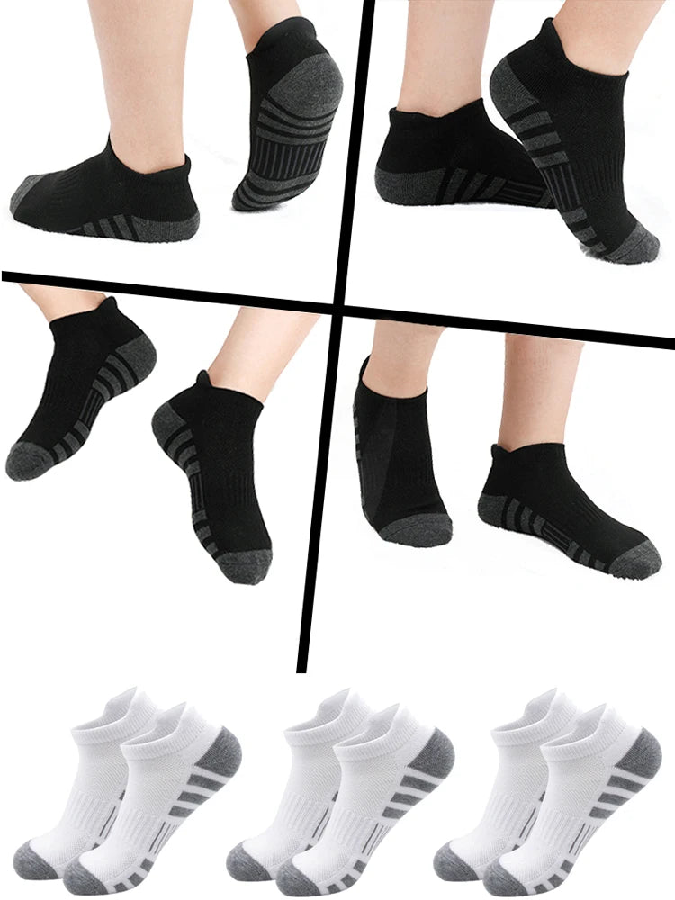 6/24 pares de calcetines deportivos tobilleros para correr, calcetines deportivos acolchados y transpirables de corte bajo para hombres y mujeres