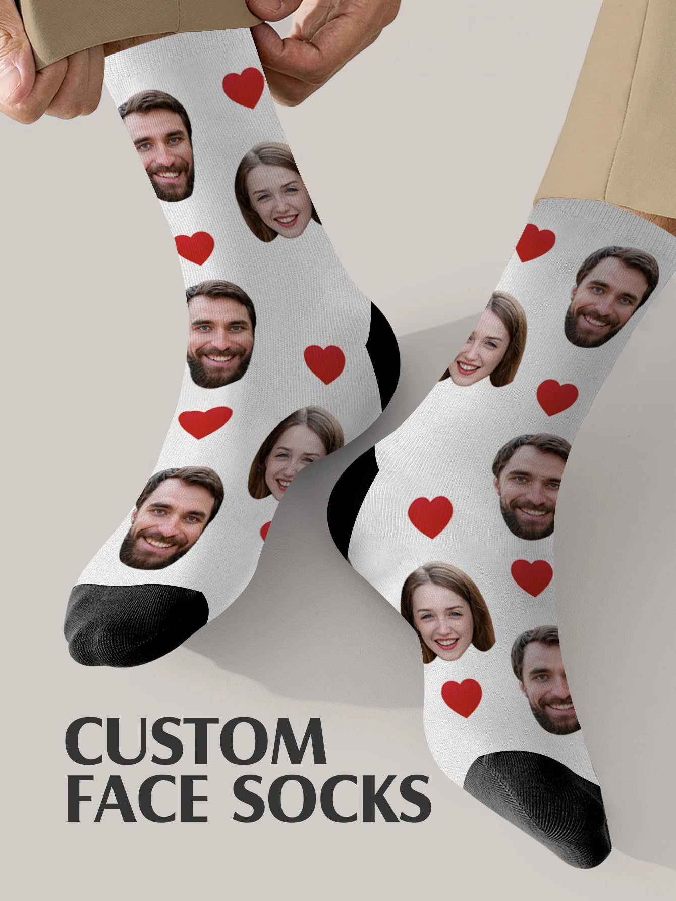 Calcetines con cara personalizada Calcetines con foto personalizados Calcetines divertidos personalizables con su imagen Dos tamaños disponibles Regalo único para pareja