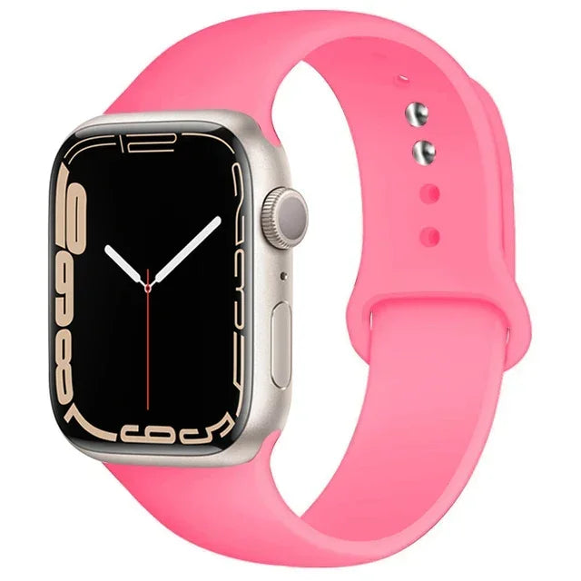 Correa de silicona para Apple Watch, 46mm, 44mm, 45mm, 40mm, 41mm, 42-38mm, 49mm, pulsera deportiva iwatch series 11 10 9 8 7 6 5 SE Ultra3