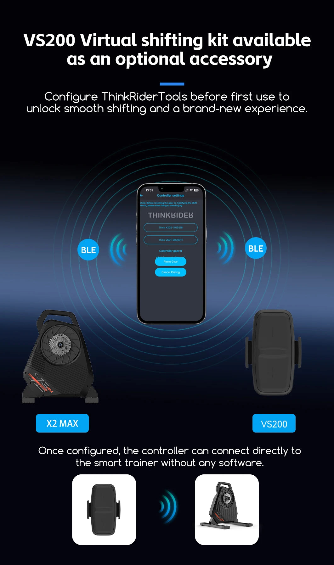 Nuevo ThinkRider X2Max Smart Bike Trainer MTB bicicleta de carretera entrenador doméstico medidor de potencia incorporado Compatible