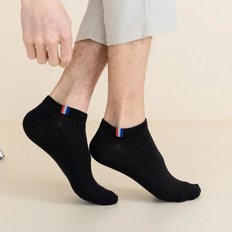 Calcetines finos de verano para hombre, calcetines informales color negro, transpirables y cómodos.