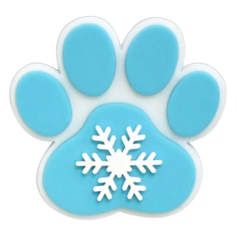 Bonita huella de pata de perro de dibujos animados, 2 uds., hebillas de PVC para zapatos, dijes, accesorios, decoraciones para zuecos, pulseras de zapatillas, regalo de fiesta DIY para niños