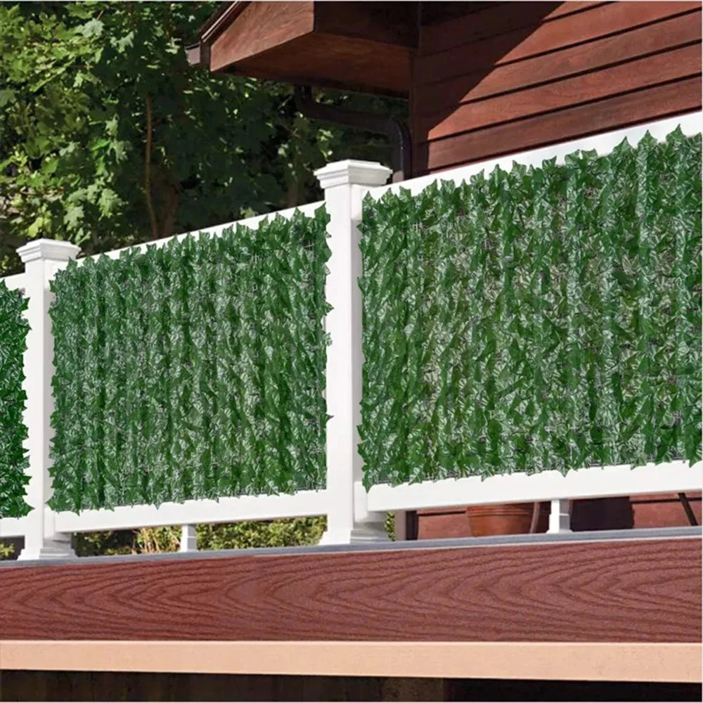 Paneles de valla de hojas verdes, seto de hiedra Artificial de 50x200cm, pantalla de valla de privacidad falsa para decoración del hogar, jardín al aire libre, balcón, 1x3m