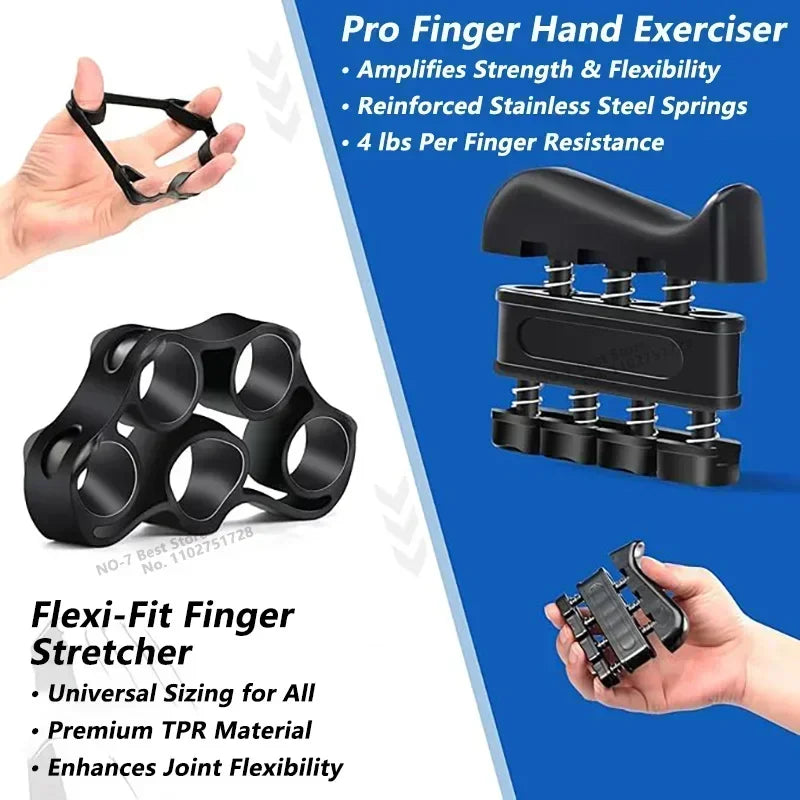 iLMH Entrenador de fuerza de agarre ajustable de 5-60 kg con ejercitador de dedos, fortalecedor de agarre de mano para desarrollo muscular y recuperación de lesiones