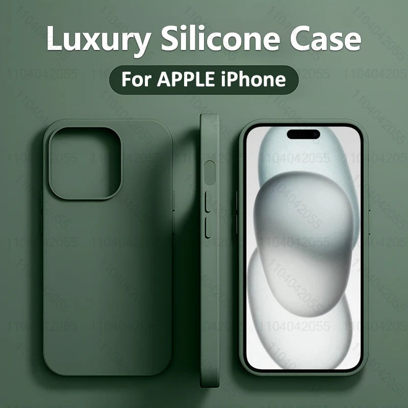 Funda de teléfono de silicona líquida de lujo para APPLE iPhone 11 13 12 14 15 16 Pro Max fundas para iPhone 15 Plus funda protectora a prueba de golpes
