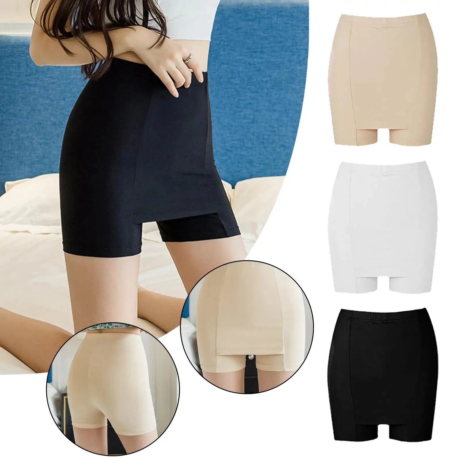 Bragas de seguridad de doble capa para niñas y mujeres, Boxer, pantalones cortos protectores de cintura alta debajo de las faldas, ropa interior de vestido de verano