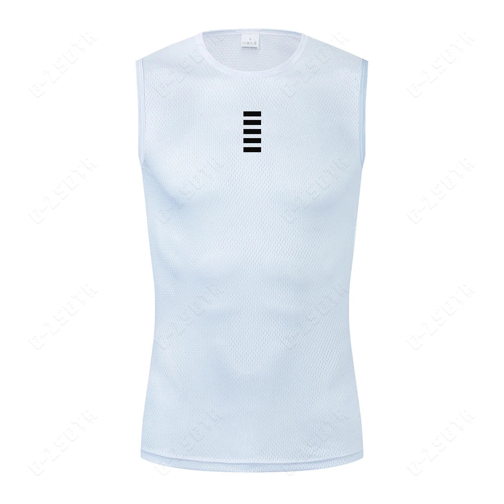 Capa Base de ciclismo, ropa interior reflectante, Jersey de ciclismo blanco, chaleco deportivo, camiseta interior para hombre, chaleco elástico de secado rápido, Jersey para bicicleta de carretera