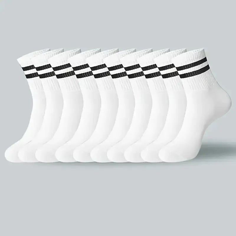 5/10/20 pares de calcetines de cuello redondo de color sólido neutro, calcetines deportivos transpirables y cómodos para primavera y verano, calcetines deportivos para todas las estaciones