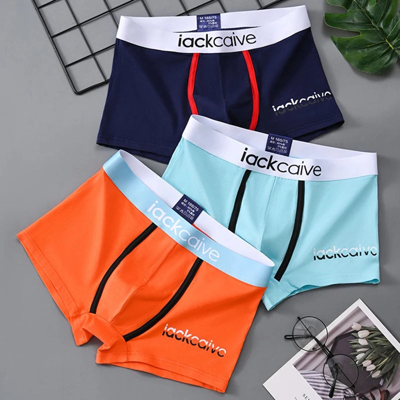 3 uds bragas masculinas ropa interior de algodón para hombres Boxers transpirables Boxer para hombre calzoncillos estampados pantalones cortos cómodos ropa interior para hombres M-3XL
