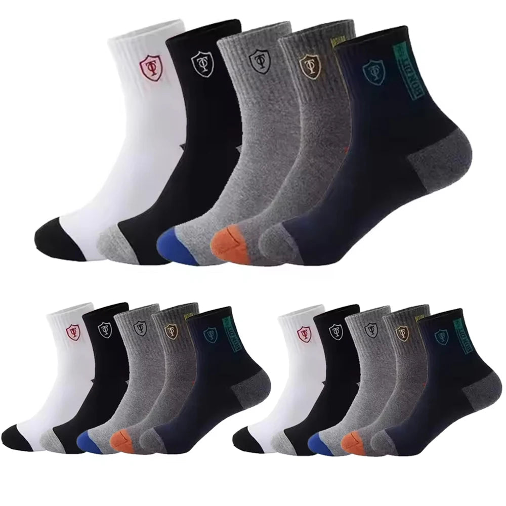 15/30 Pares de Calcetines Deportivos Transpirables de Algodón para Hombre, Calcetines de Fibra de Bambú Absorbentes de Sudor y Desodorantes, Calcetines de Negocios