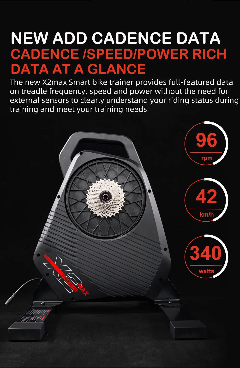Nuevo ThinkRider X2Max Smart Bike Trainer MTB bicicleta de carretera entrenador doméstico medidor de potencia incorporado Compatible