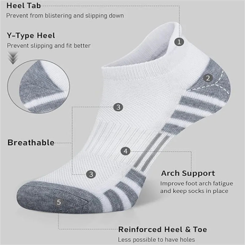 6/24 pares de calcetines deportivos tobilleros para correr, calcetines deportivos acolchados y transpirables de corte bajo para hombres y mujeres