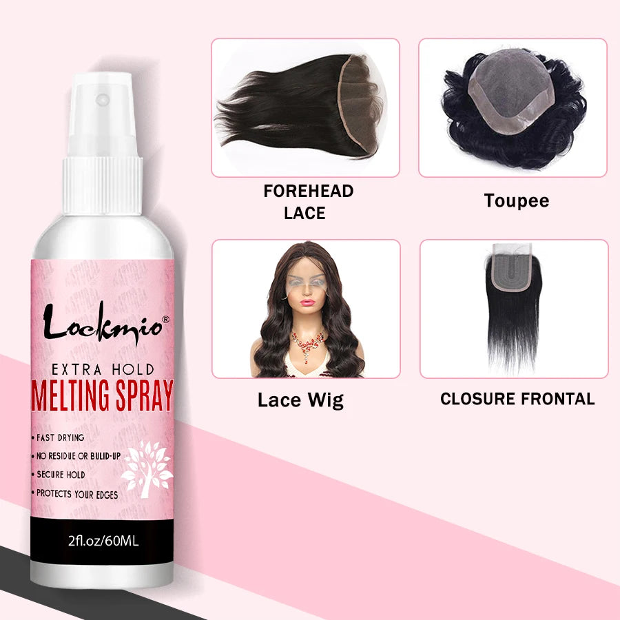 LOCKMIO pegamento de encaje adhesivo de fusión de secado rápido, malla adhesiva de larga duración, agente de fijación de instalación de Peluca de Cosplay, 60ML