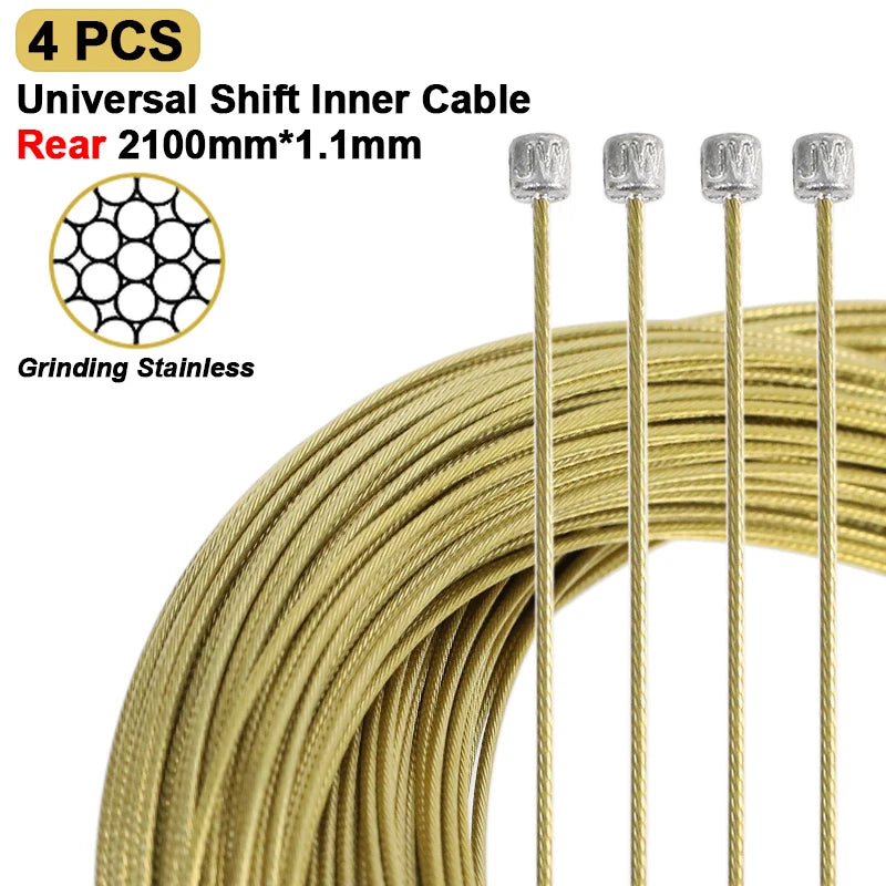 Cables de freno de palanca de cambios de bicicleta HEPPE, Cable de cambio de cambio delantero y trasero para bicicleta de montaña y carretera, juego de cables de acero inoxidable