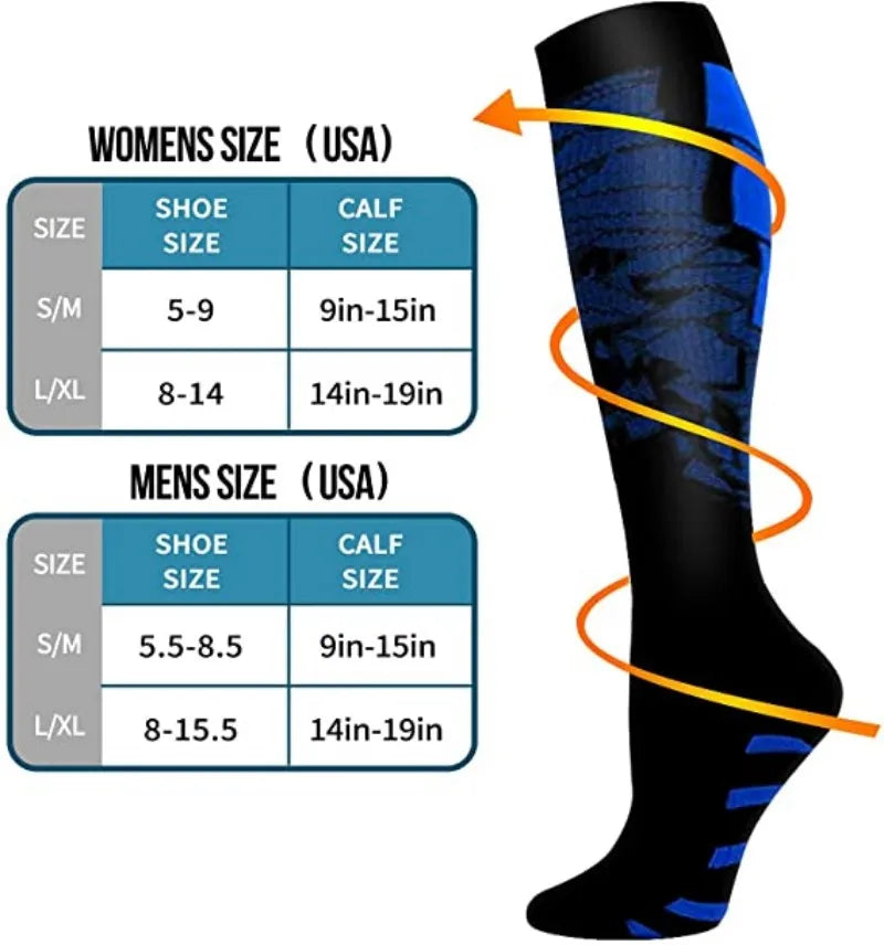 Calcetines de compresión para correr, calcetines deportivos para enfermería médica, 20-30mmHg, para viajes en vuelo, embarazo, Edema, Diabetes, venas varicosas