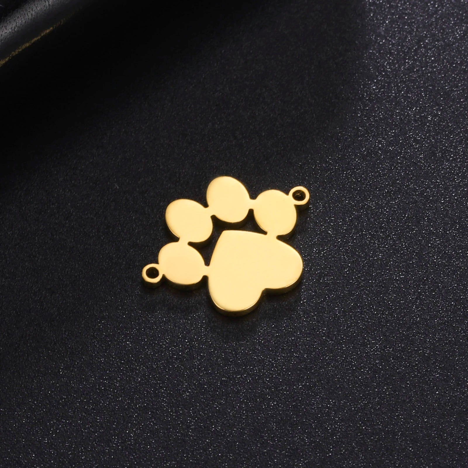 Cazador-abalorios con huella de pata de perro y gato, para fabricación de joyas, animales de acero inoxidable, 2 agujeros, colgantes DIY para pulsera y collar 2026