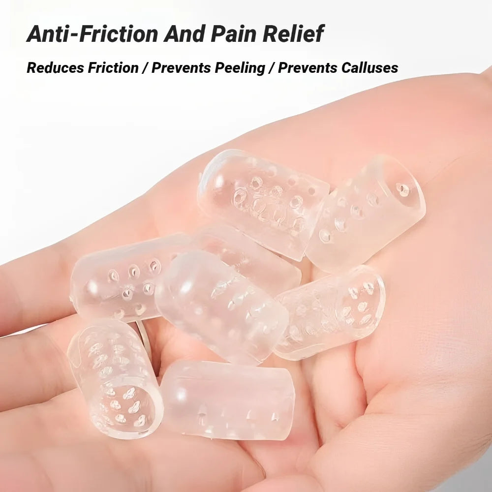 Protectores de dedos de silicona transparentes y transpirables de alta elasticidad, previenen ampollas, callos y durezas, cuidado de los pies antifricción