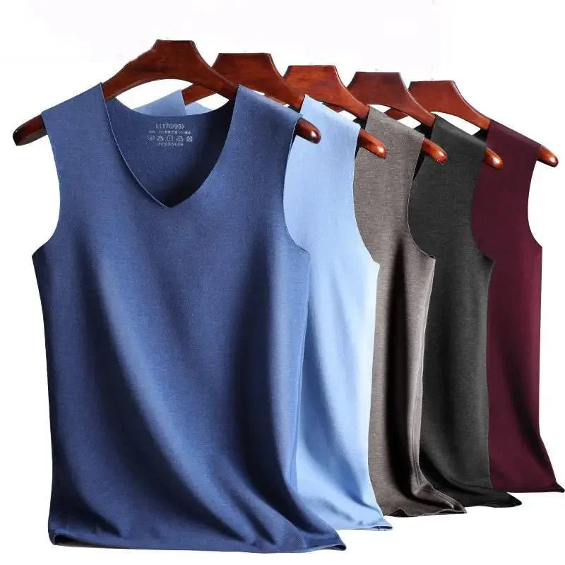 Ropa interior para hombre 37 °   Chaleco sin costuras de terciopelo de fibra calefactora para hombre, camisa de fondo cálida y delgada de invierno, ropa interior térmica de velocidad para hombre